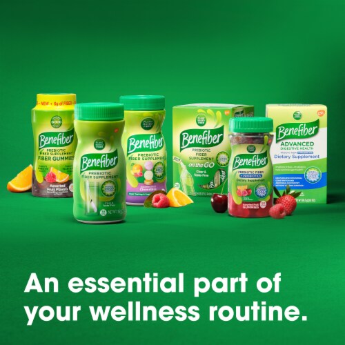 Benefiber Prebiotic Fiber Supplement Assorted Fruit Chewables Perspective: bottom