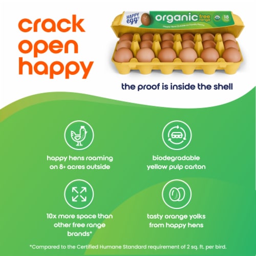 Happy Egg Co.® Organic Free Range Grade A Eggs Perspective: bottom