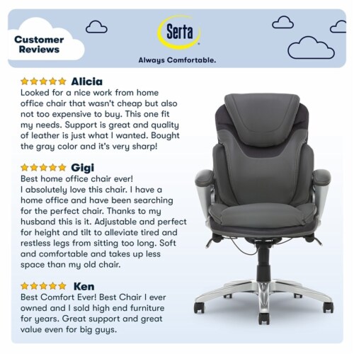 Serta works executive office chair with air technology discount