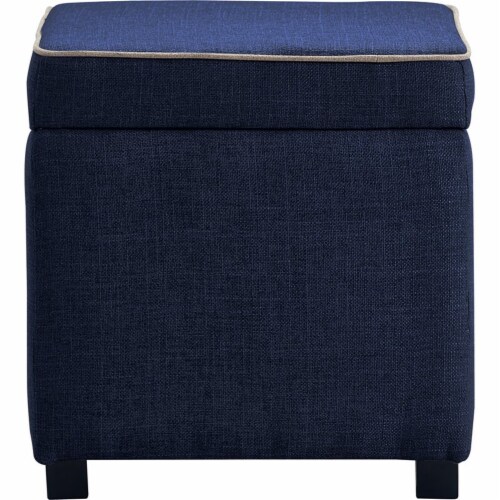 Navy discount storage ottoman