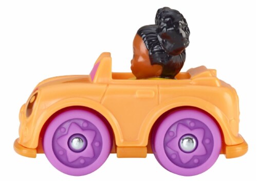Fisher Price Little People Wheelies TESSA AFRICAN AMERICAN GIRL Orange CAR new 