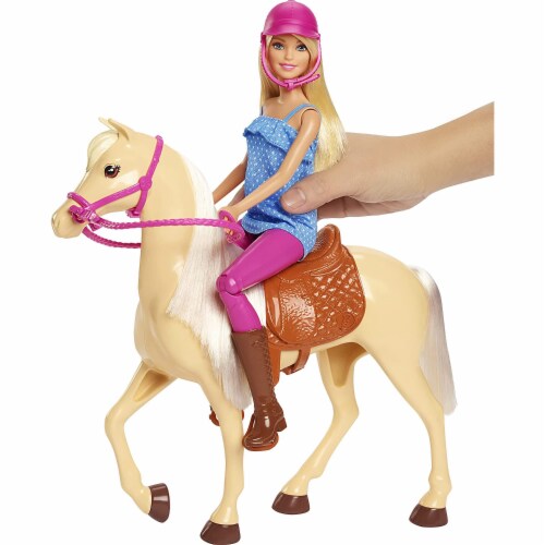 Barbie Doll Blonde Wearing Riding Outfit with Helmet and Light