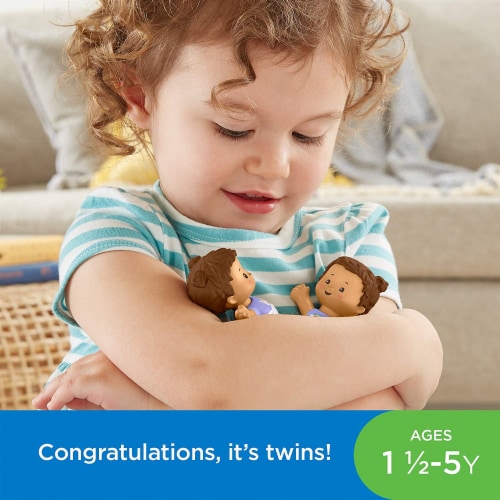 Fisher-Price Little People Snuggle Twins, Figure Set for Toddlers, Brunette Perspective: bottom