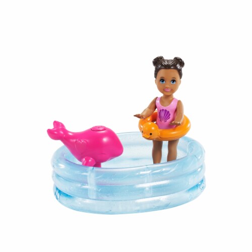 Barbie® Skipper® Babysitters Inc.™ Playset w/ Skipper® Doll, Toddler Doll, Swimsuit, Kiddie Pool Perspective: bottom