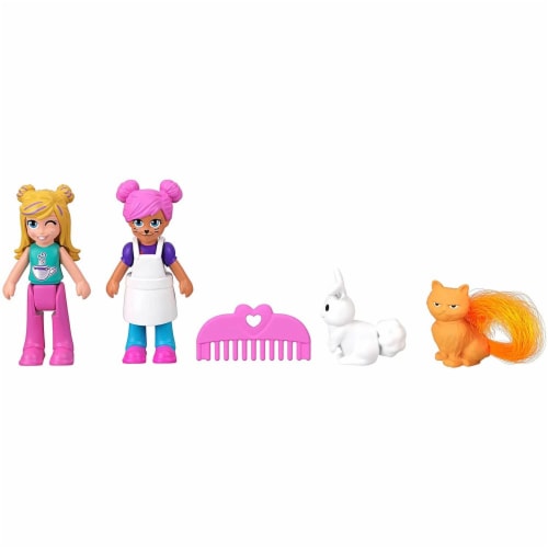 Polly Pocket Hedgehog Cafe Compact, Cafe & Pet Theme, Micro Polly Doll & Friend Doll Perspective: bottom