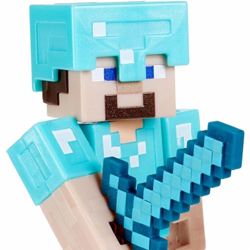 Bonecos Steve E Golem De Ferro Armadura Minecraft Playset - R$ 222,9