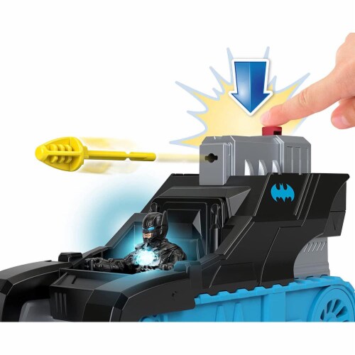 Fisher-Price Imaginext DC Super Friends Bat-Tech Tank, push-along vehicle with Batman figure Perspective: bottom