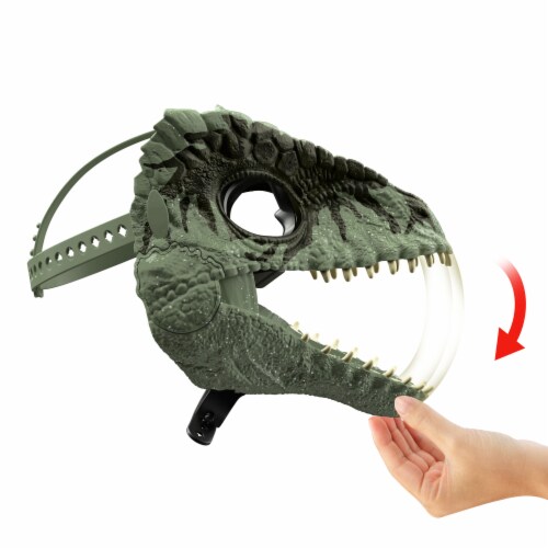 Mattel® Jurassic World Velociraptor Blue Dinosaur Mask Perspective: bottom