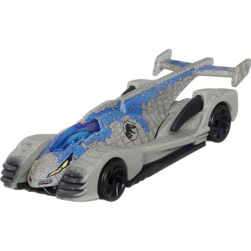 Mattel Hot Wheels Jurassic World Character Cars - Velociraptor Blue Perspective: bottom