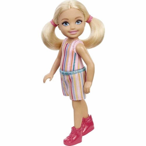 Barbie Chelsea Doll (6-inch Blonde) Wearing Skirt with Striped Print and  Pink Boots, 1 - Kroger