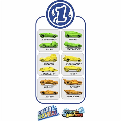 Hot Wheels Color Reveal 2 Pack Vehicles w/ Surprise Reveal & Repeat Color-Change Perspective: bottom