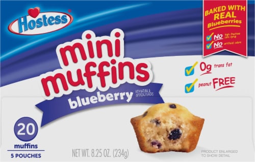 Hostess Blueberry Mini Muffins 20 Count Perspective: bottom
