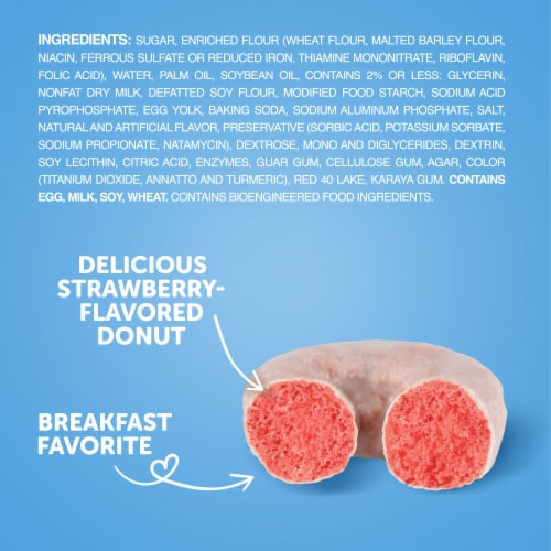 Hostess® Donettes® Strawberry Cheesecake Flavored Mini Donuts Bag Perspective: bottom