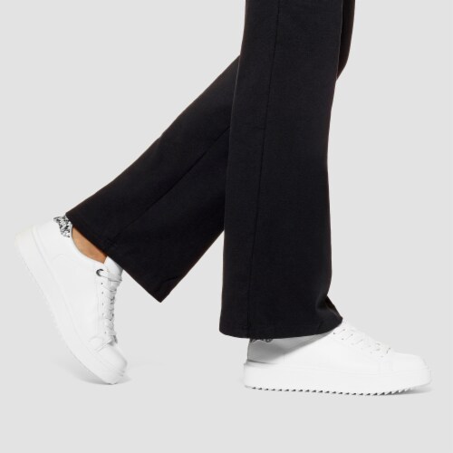 Hue Studio Cotton Flare Leggings Perspective: bottom