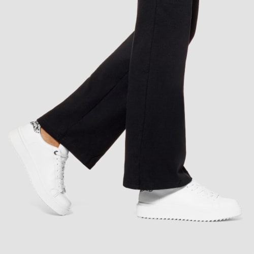 Hue Studio Cotton Flare Leggings Perspective: bottom