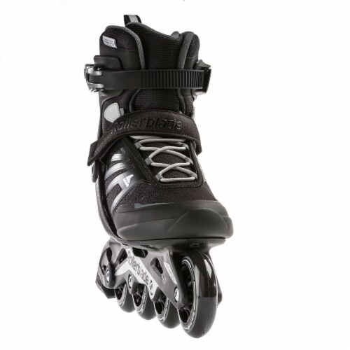 Rollerblade Zetrablade Mens Adult Fitness Inline Skate, Size 10, Black, Silver Perspective: bottom
