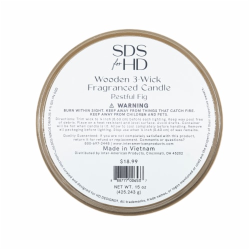 SDS for HD Designs 3 Wood Wick Candle with Logo Wood Lid Taupe Perspective: bottom
