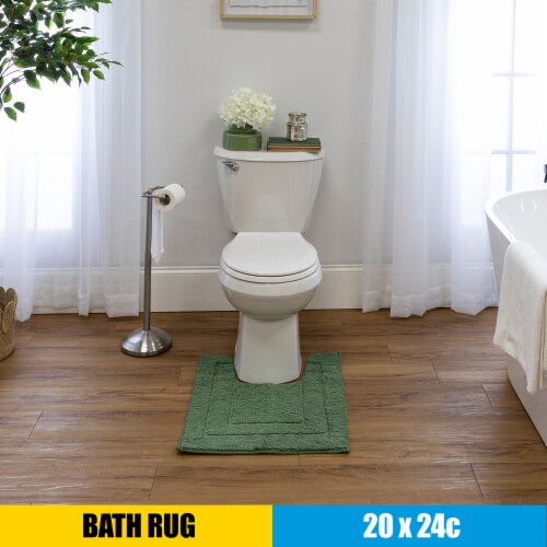 HD Designs Signature Contour Bath Mat - Dark Green Perspective: bottom
