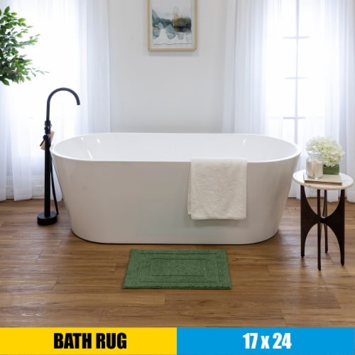 HD Designs Signature Bath Mat - Dark Green Perspective: bottom