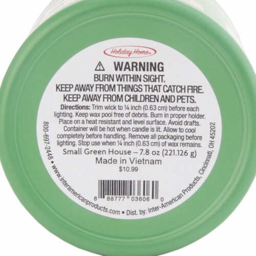 Holiday Home Engraved Houses Jar Candle - Green Perspective: bottom