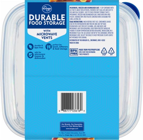 Kroger® BPA-Free Durable Plastic Food Storage Container With Lid - 2 pack Perspective: bottom
