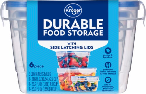 Kroger® Durable Food Storage with Side Latching Lids Perspective: bottom