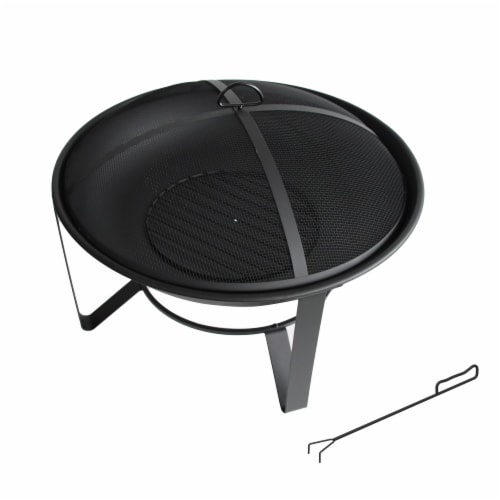 HD Designs Outdoors Round Steel Fire Pit Perspective: bottom