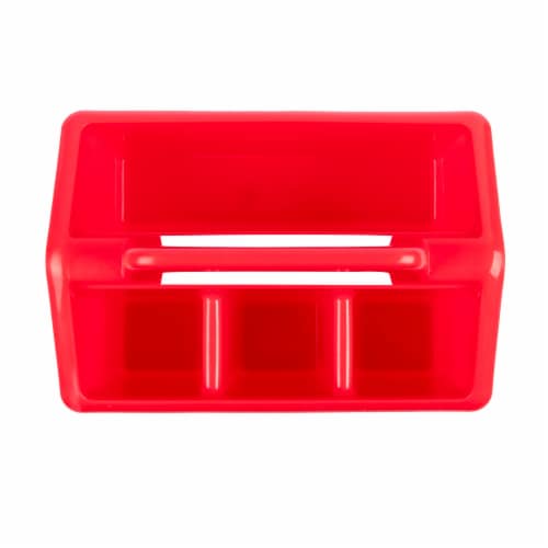 OfficeWorks 4-Compartment Caddy - Red Perspective: bottom