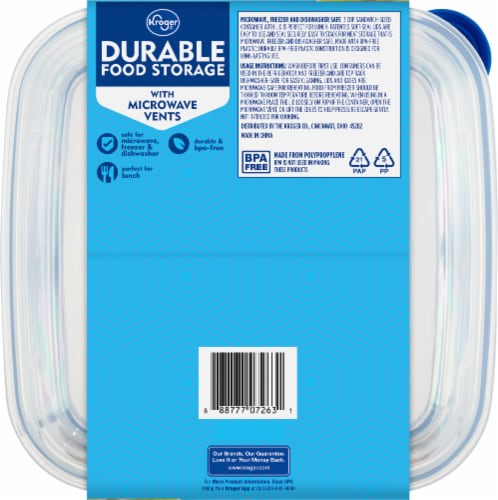 Kroger® BPA-Free Durable Plastic Food Storage Container With Lid - 2 pack Perspective: bottom