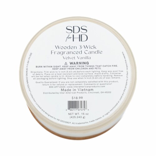 SDS for HD Designs 3 Wood Wick Candle with Logo Wood Lid Ivory Perspective: bottom