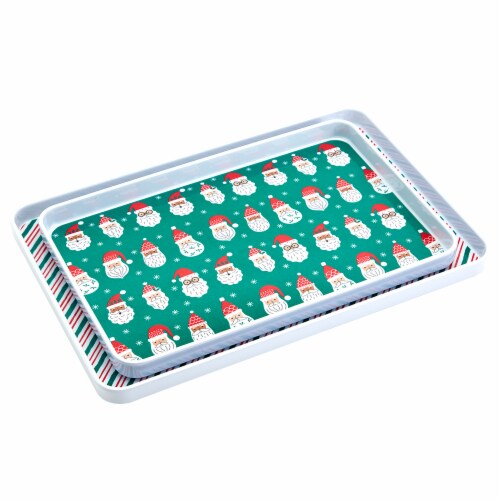 Two-Piece Melamine Holiday Tray Set Perspective: bottom