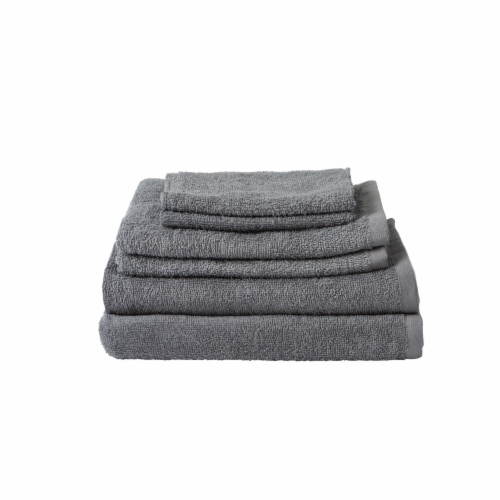 Smartway™ 6 Pack Towel Set - Grey Perspective: bottom