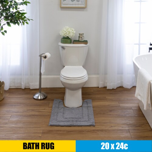 HD Designs Signature Contour Bath Mat - Excalibur Gray Perspective: bottom