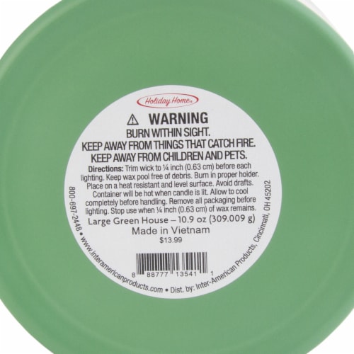 Holiday Home 2 Wick Engraved Houses Jar Candle - Green Perspective: bottom