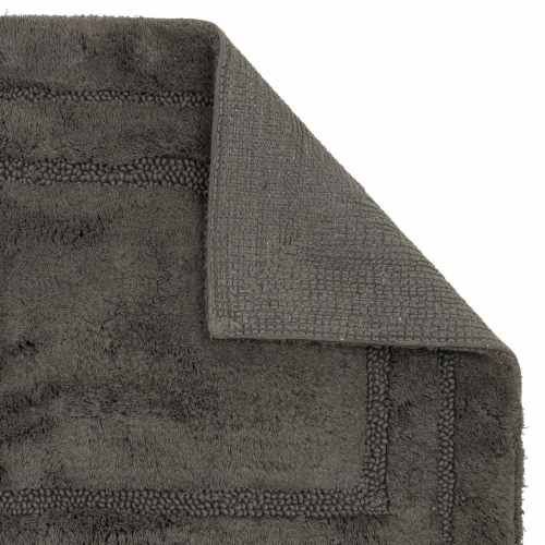 Modavari Turkish Bath Mat - Gray Pinstripe Perspective: bottom