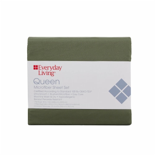 Everyday Living Microfiber Sheet Set  - Green Perspective: bottom