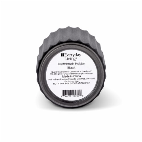 Everyday Living Toothbrush Holder Black Perspective: bottom