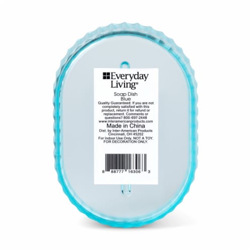 Everyday Living Soap Dish Blue Perspective: bottom
