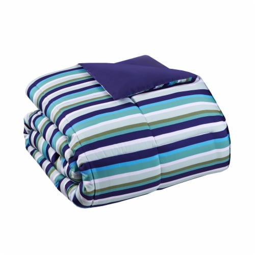Everyday Living Full / Queen Reversable Down Alternative Comforter - Multi Stripe Perspective: bottom