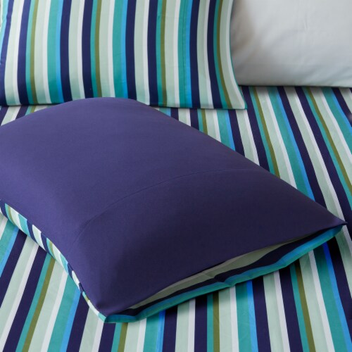 Everyday Living Full / Queen Reversable Duvet Set - Multi Stripe Perspective: bottom