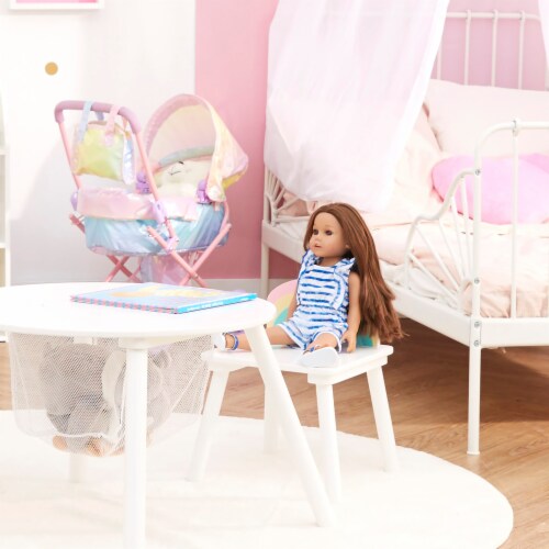 Sophia's Stripe Romper and Sandals for 18  Dolls, Blue/White Perspective: bottom
