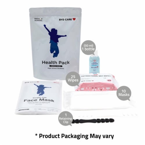 Health Pack All-in-One Personal Protection Kit (Case of 20 Kits) for Adults 12+ Years - White Perspective: bottom