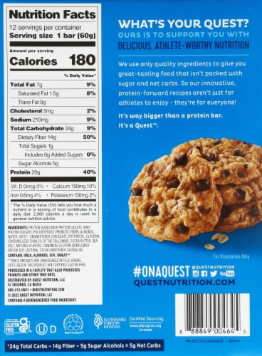 Quest™ Oatmeal Chocolate Chip Protein Bars Perspective: bottom
