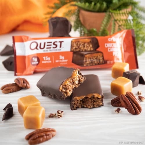 Quest Chocolate Caramel Pecan Hero Protein Bars Perspective: bottom