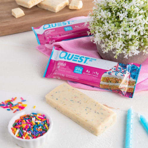 Quest Birthday Cake Protein Bars Perspective: bottom