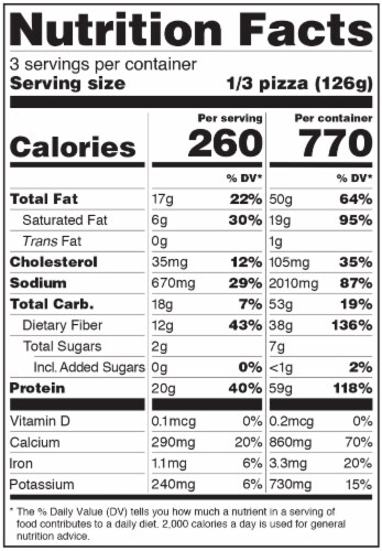 Quest Supreme Thin Crust Frozen Pizza Perspective: bottom