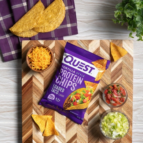 Quest Tortilla Style Loaded Taco Protein Chips Perspective: bottom