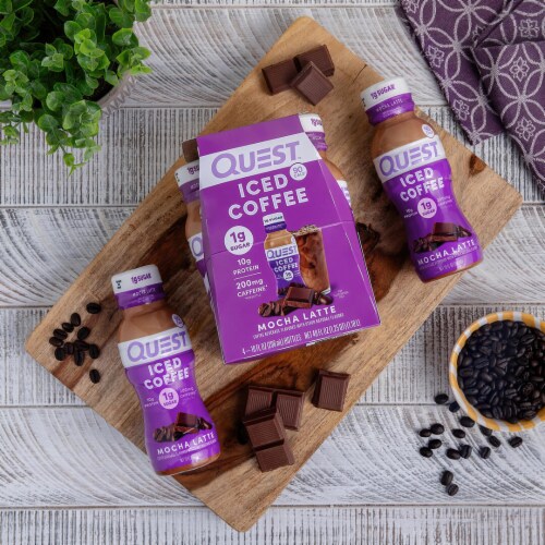 Quest Mocha Latte Iced Coffee 4 - 10 fl oz Bottles Perspective: bottom