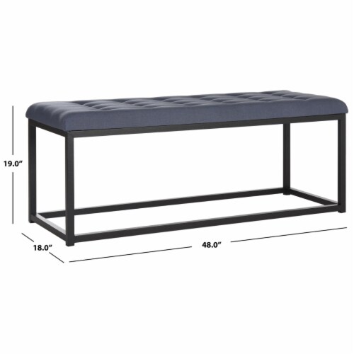 SAFAVIEH Reynolds Bench Navy / Black Perspective: bottom