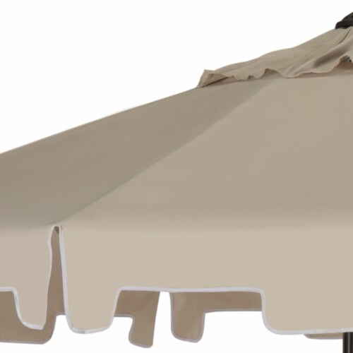 SAFAVIEH Outdoor Collection Zimmerman 9-Foot Tilt Umbrella & Flap Beige Perspective: bottom